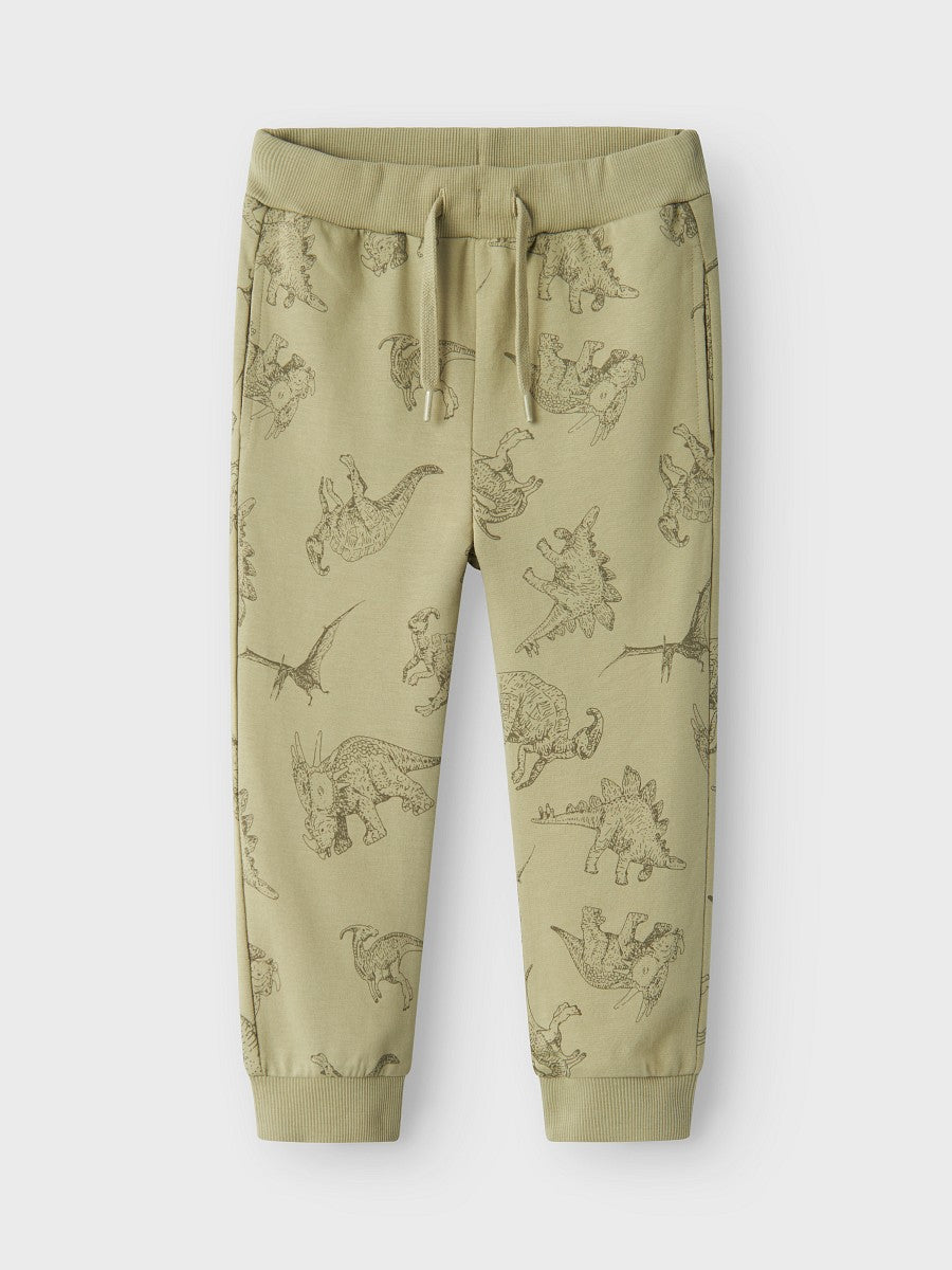 Name it Jogginghose Dino Print Khaki Kinder Sweatpants weitenverstellbar 80–110