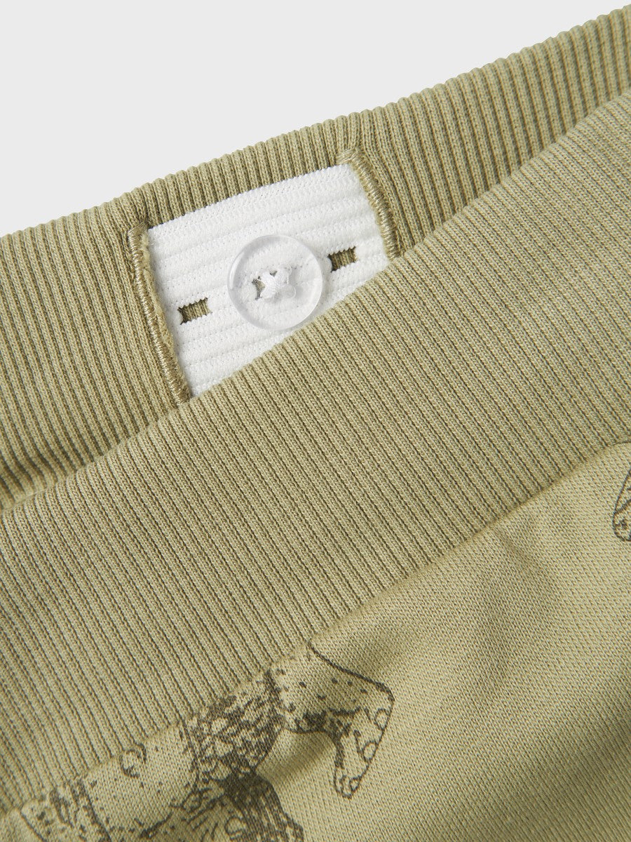 Name it Jogginghose Dino Print Khaki Kinder Sweatpants weitenverstellbar 80–110