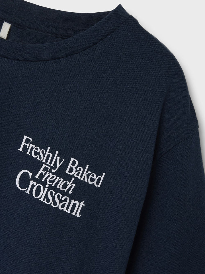 NAME IT halbarm T-shirt NKMDuster dunkelblau Croissant Größe 116 bis 146/152