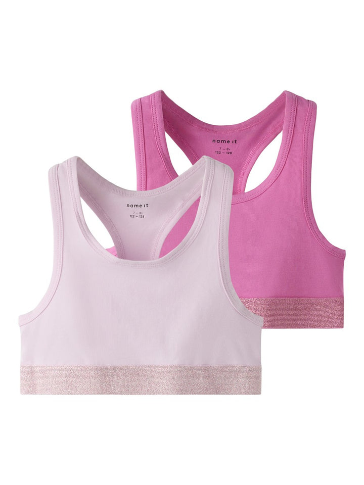 NAME IT 2er Pack Mädchen Bustier Top Set rosa pink Größe 116 bis 158/164