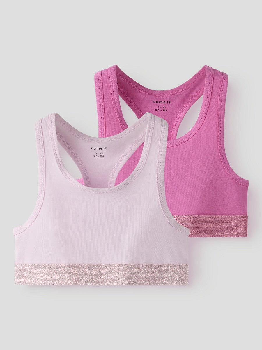 NAME IT 2er Pack Mädchen Bustier Top Set rosa pink Größe 116 bis 158/164