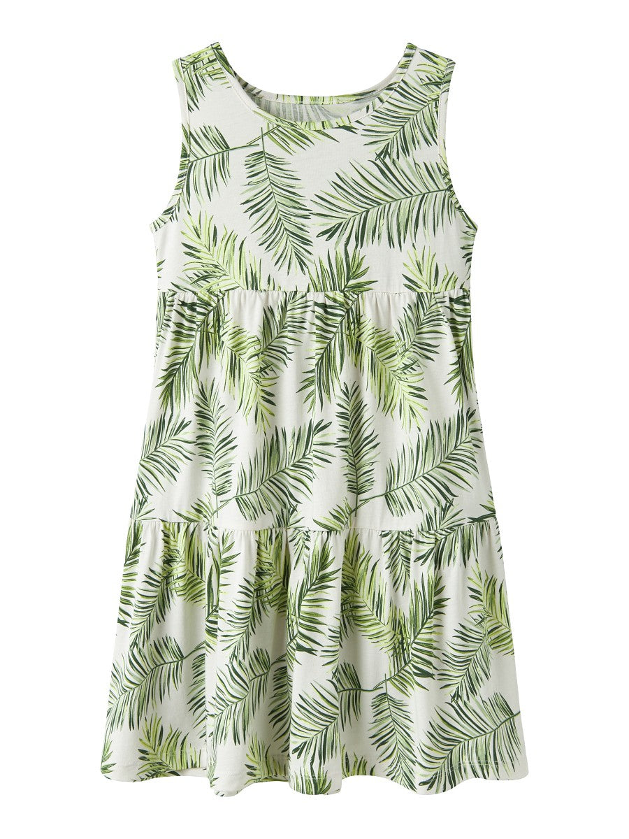 Name it Mädchen Sommerkleid ärmellos leichtes Kinderkleid Freizeitkleid  Palm Leaf 128-164
