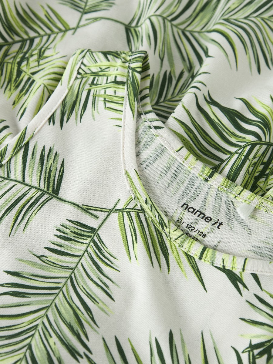 Name it Mädchen Sommerkleid ärmellos leichtes Kinderkleid Freizeitkleid  Palm Leaf 128-164