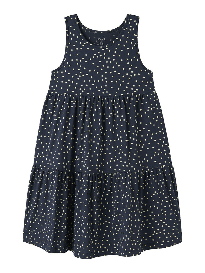 Name it Mädchen Sommerkleid ärmellos leichtes Kinderkleid Freizeitkleid Navy Blazer Dots 128-164