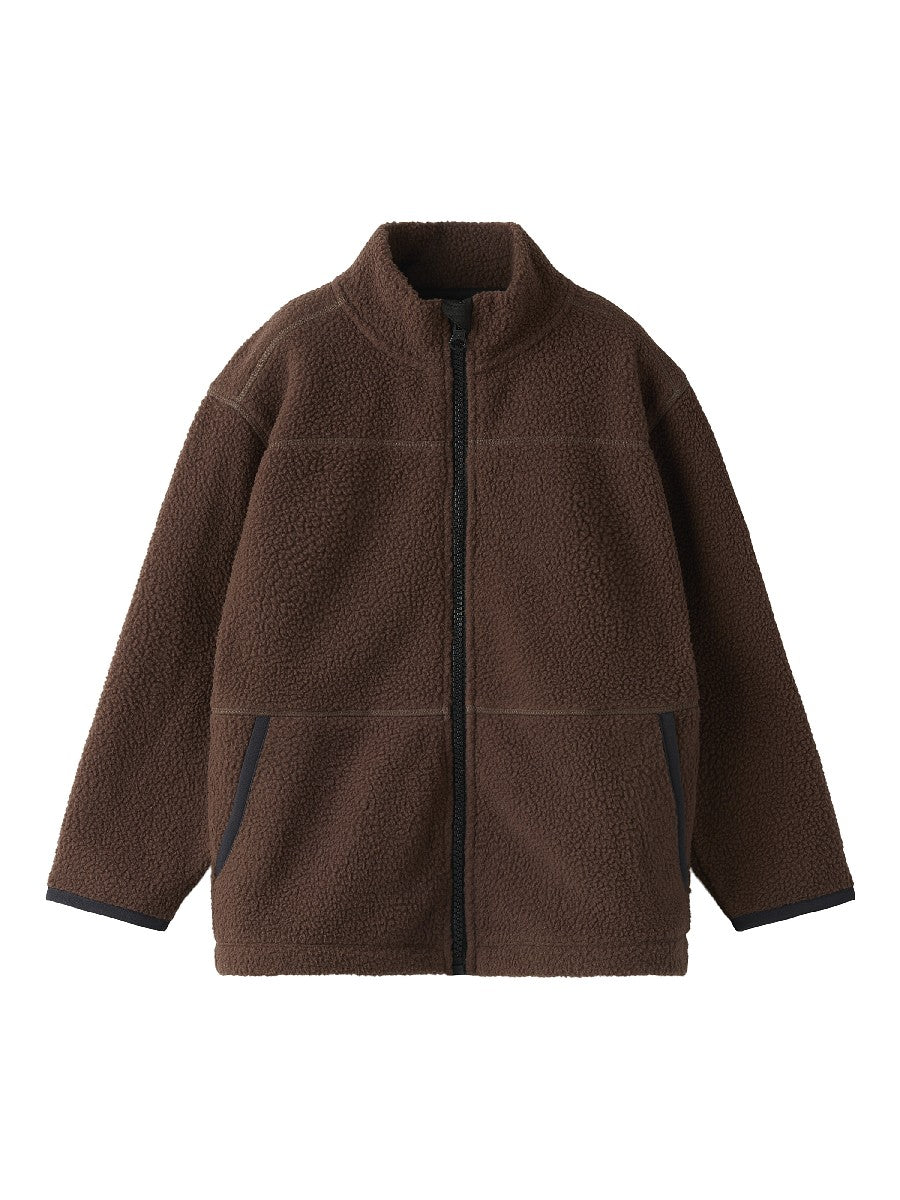 NAME IT Jungen Teddy Fleecejacke dunkelbraun Jacke Reißverschluss 92 - 158/164