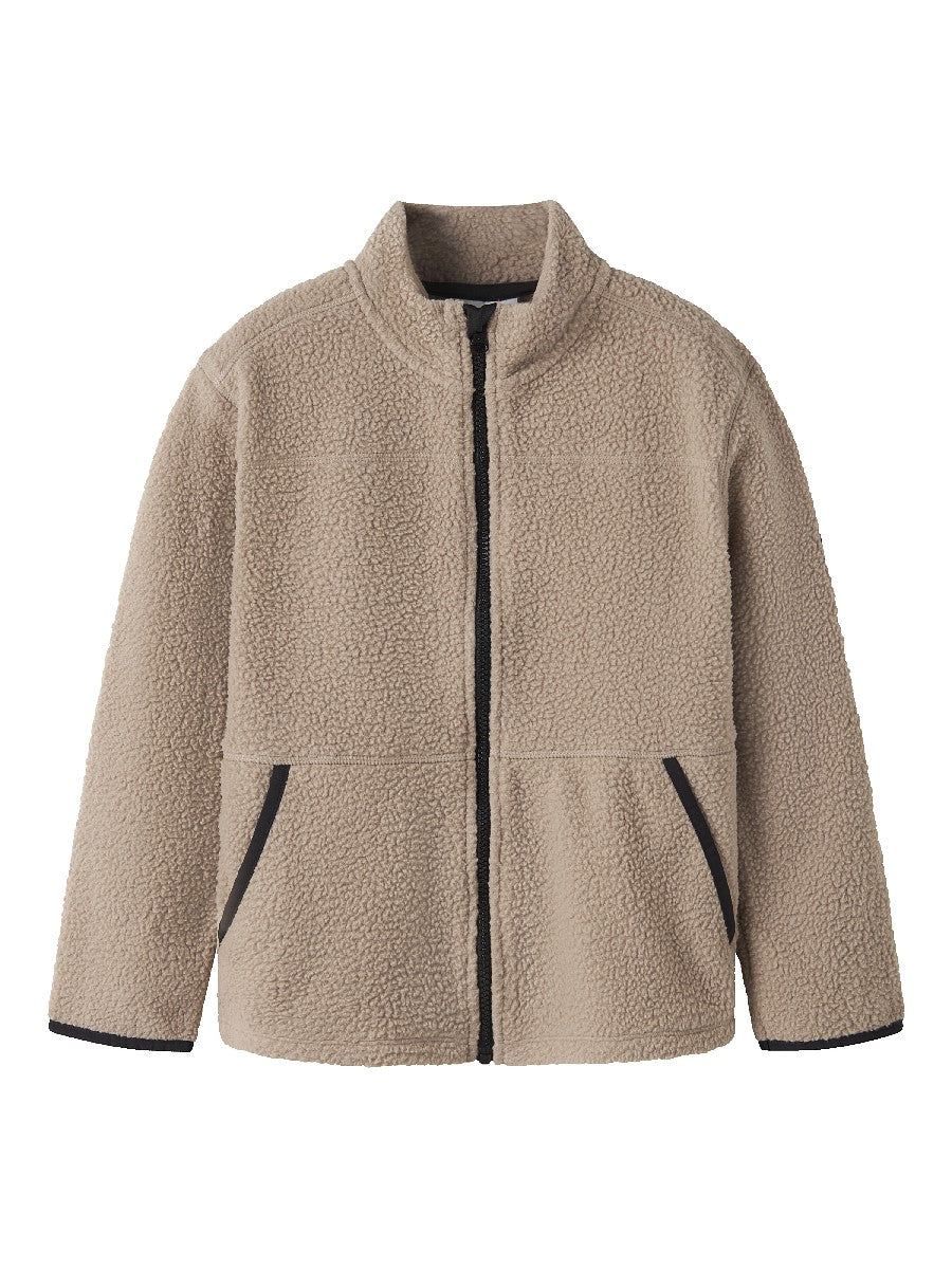 NAME IT Mädchen Teddy Fleecejacke Hellbraun Jacke Reißverschluss 122/128-146/152