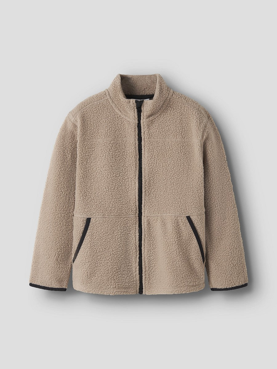NAME IT Mädchen Teddy Fleecejacke Hellbraun Jacke Reißverschluss 122/128-146/152