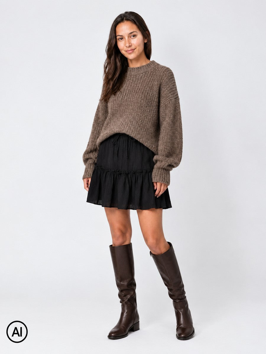 Hailys Damen Stufenrock mit integrierter Shorts Skort Minirock Viskose XS - XXL