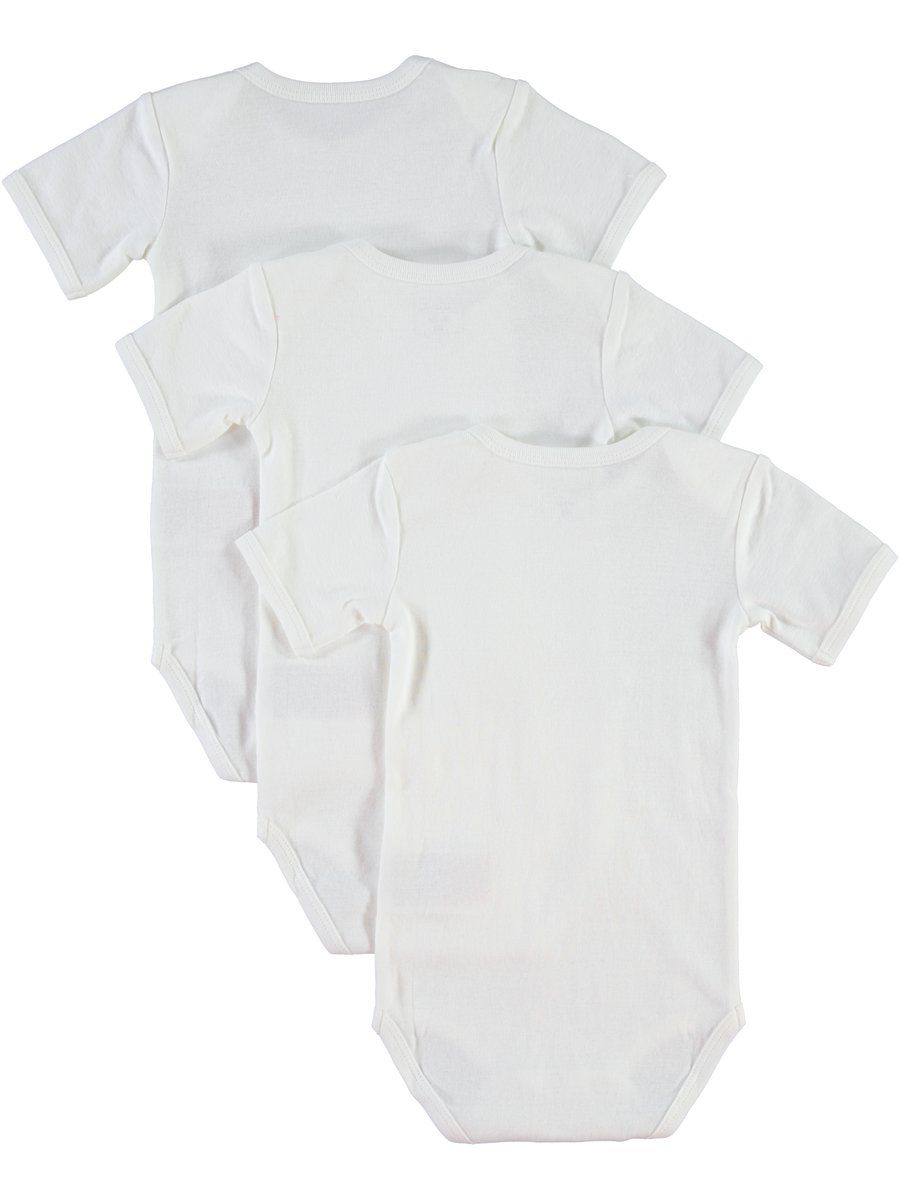 NAME IT 3er kurzarm Baby Basic Body Set in weiß Größe 50 bis 98