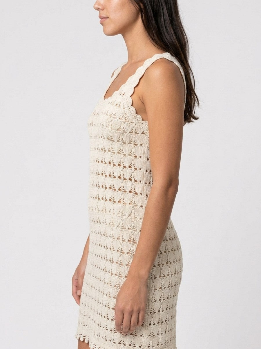 Haileys Häkelkleid Strandkleid Creme Beige Sommerkleid Crochet Beach XS - XXL