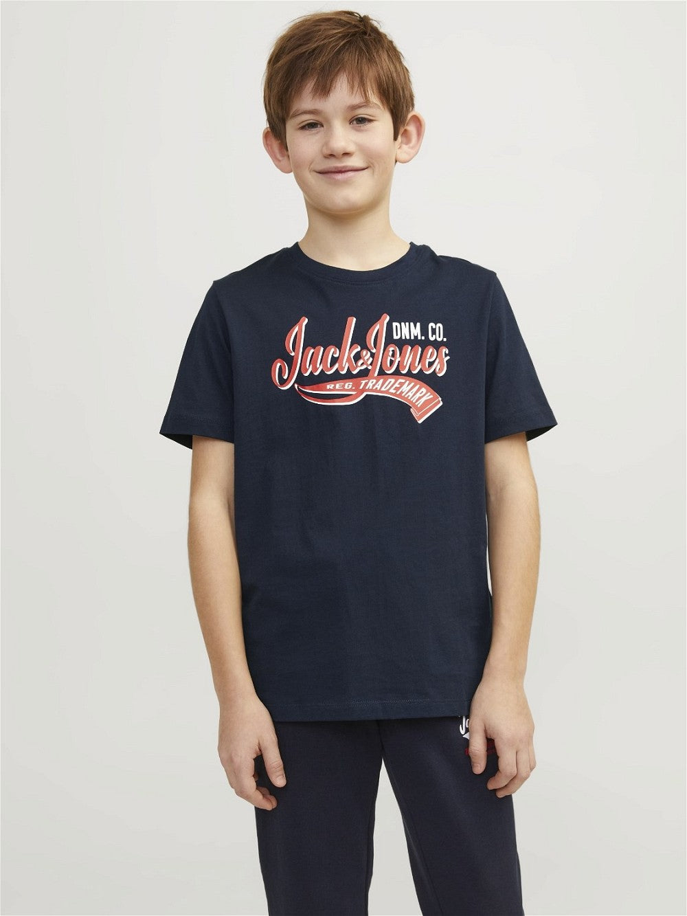 JACK & JONES Junior Kinder kurzarm T-shirt JJElogo dunkelblau Größe 98 bis 128