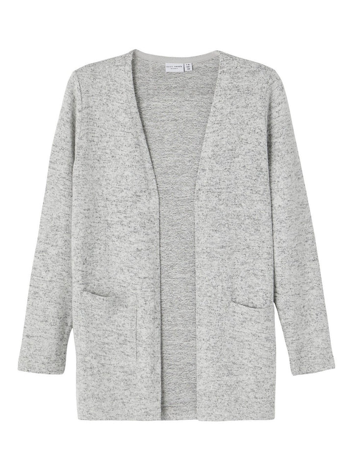 NAME IT lange leichte Strickjacke Cardigan NKFVicti grau Größe 116 bis 158-164
