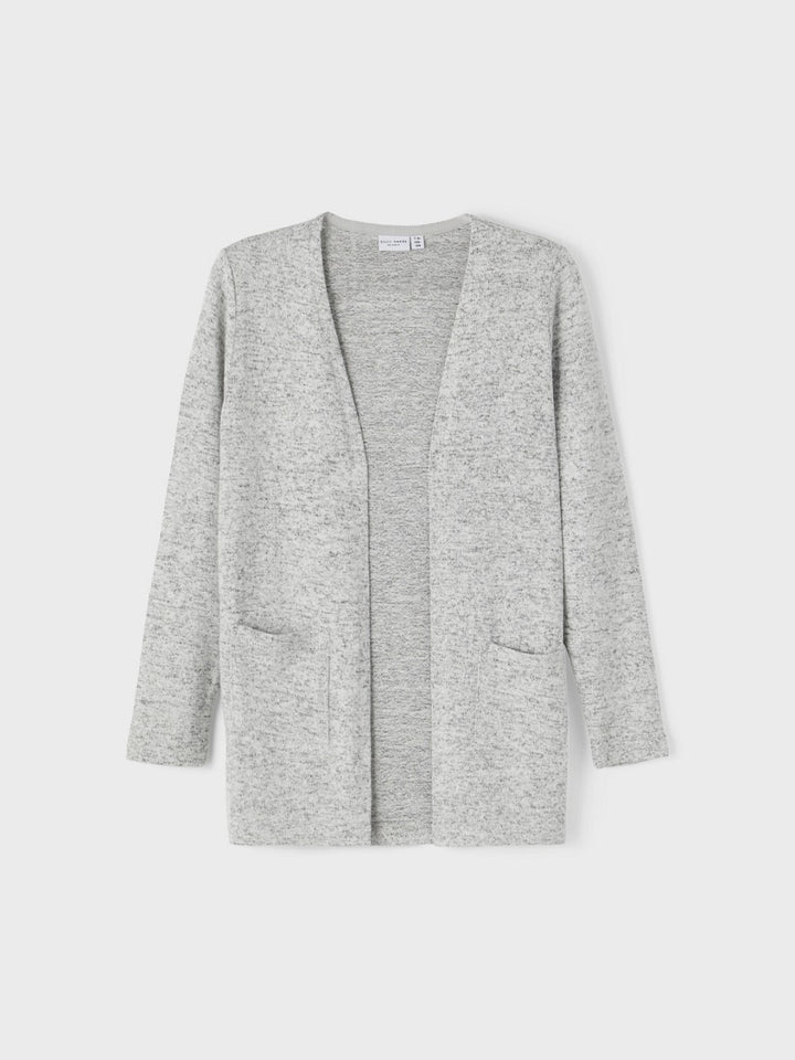 NAME IT lange leichte Strickjacke Cardigan NKFVicti grau Größe 116 bis 158-164
